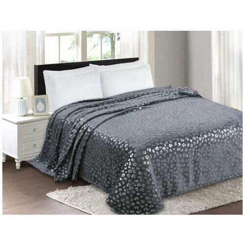 Плед Юта-текс Wellsoft luxe 1,5-спальное Серебро Лапки, серый