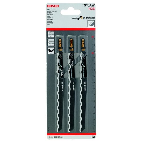 фото Набор пилок для лобзика bosch 2608635187 3 шт.