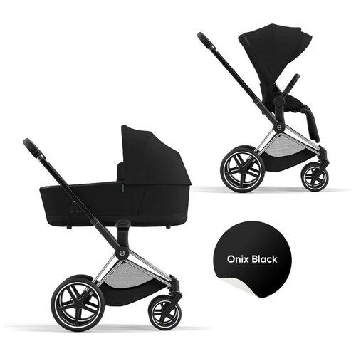 Детская коляска 2 в 1, Cybex Priam IV, рама Chrome /текстиль Onix Black