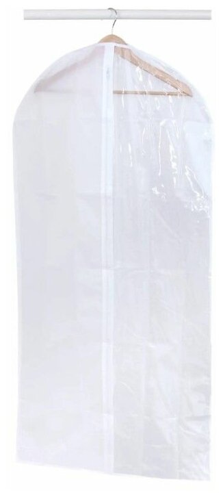 Чехол для одежды 60x130 см | полиэстер цвет белый - фотография № 2