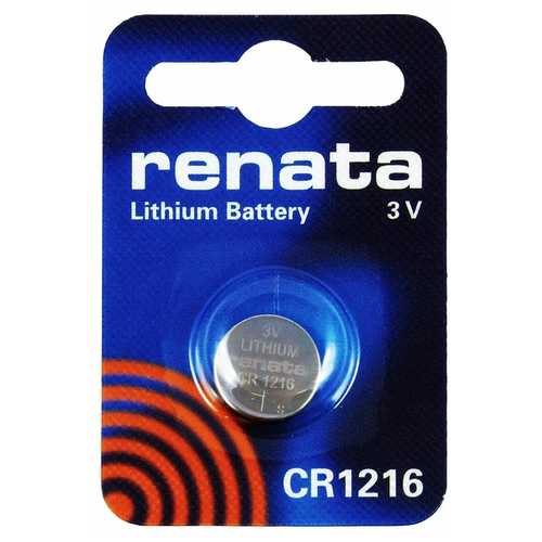 Батарейка дисковая литиевая тип CR1216, Renata (1шт в блистере)