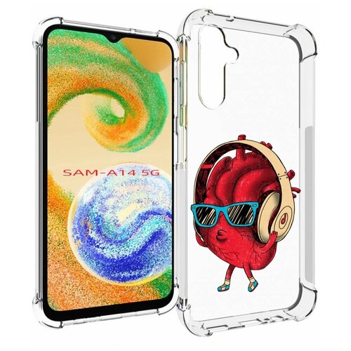 Чехол MyPads слушай сердце для Samsung Galaxy A14 4G/ 5G задняя-панель-накладка-бампер