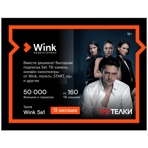 Подписка Wink 5в1 (12 месяцев)