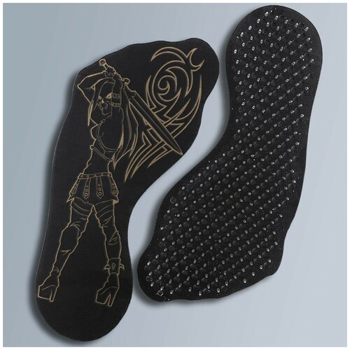 фото Доска для йоги садху с гвоздями в форме стопы демон - 3551 wood art