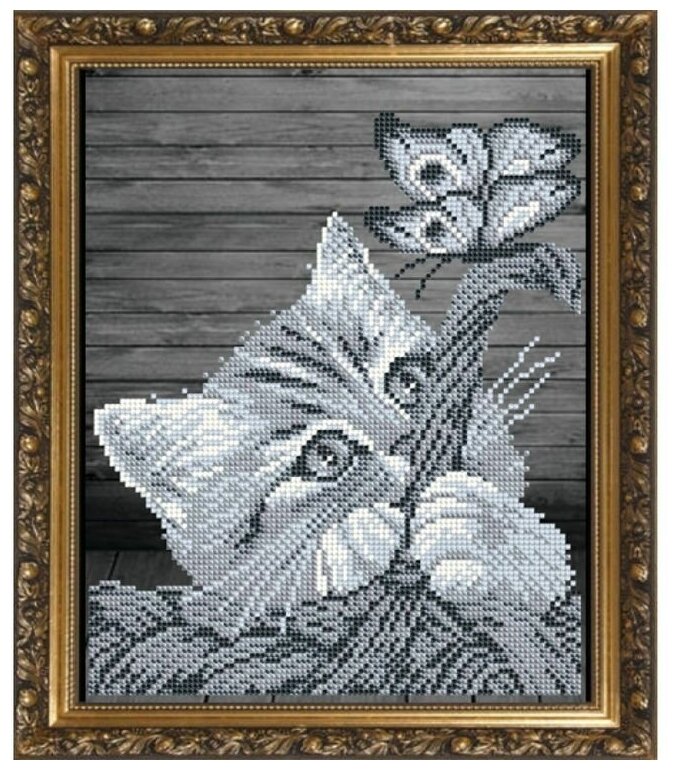 Рисунок на ткани Арт Соло "Котенок в корзинке", 19x24,1 см