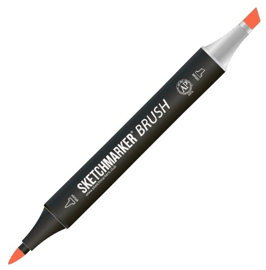 Маркер Sketchmarker Brush двухсторонний на спирт.основе цв.R112 Мандариновый