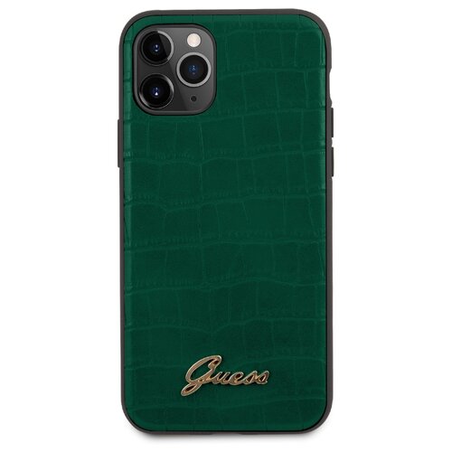 фото Чехол guess для iphone 11 pro animal croco with metal logo hard pu