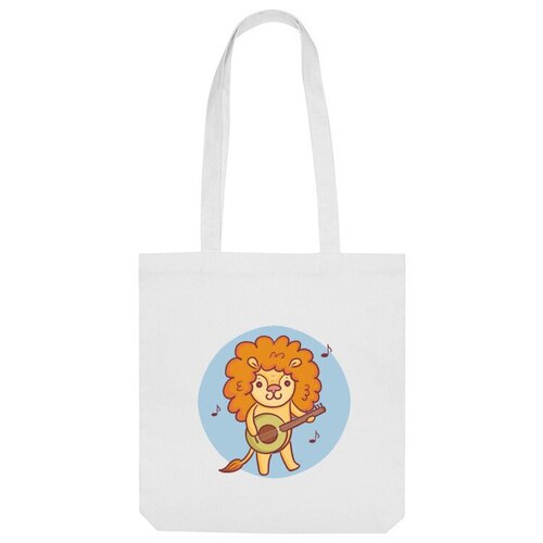 Сумка шоппер Us Basic, белый детская футболка милый лев с гитарой подарок для льва 128 синий