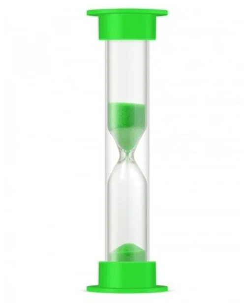 Часы песочные в пластиковом корпусе 1мин зеленый