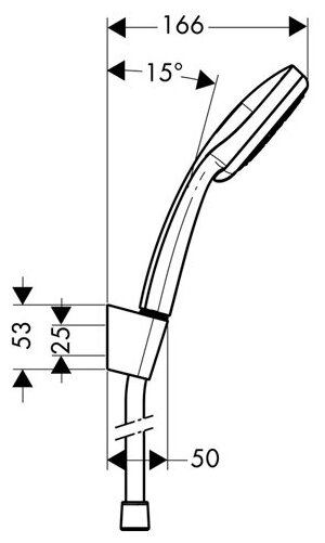Душевой набор Hansgrohe Croma 100 с держателем и шлангом 160см 27595000 - фотография № 3