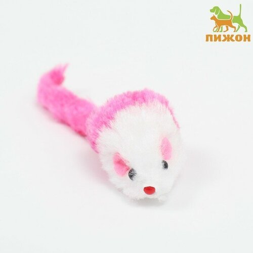 Игрушка для кошек Малая мышь двухцветная, 5 см, белая/розовая 7806294