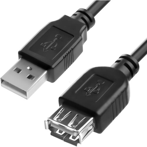 Удлинитель 2.5m USB 2.0, AM/AF, черный Удлинитель Greenconnect 4PH-R90007