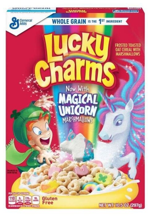 Готовый завтрак Lucky Charms с маршмеллоу Magical Unicorns, коробка