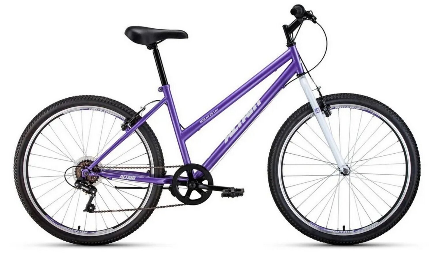 Женский велосипед Altair MTB HT 26 Low, год 2022, цвет Фиолетовый-Белый, ростовка 17