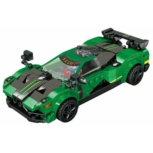 Конструктор Гоночный автомобиль зеленый, 284 деталей