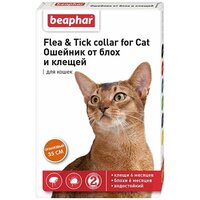 Beaphar ошейник от блох и клещей Flea & Tick для кошек, 35 см, оранжевый 1 шт. в уп.
