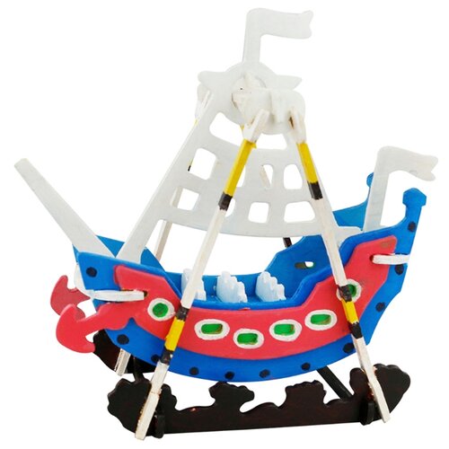 фото Деревянный конструктор-раскраска robotime лодка swing boat