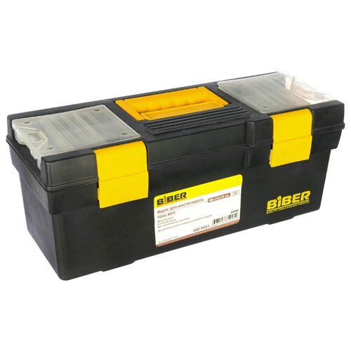 фото Ящик с органайзером Biber 65401 40x16x16 см 16'' черный/желтый