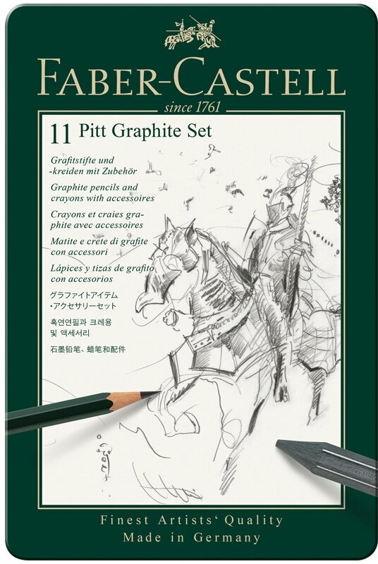 Набор карандашей ч/г Faber-Castell "Pitt Graphite", 11 предметов, заточенные