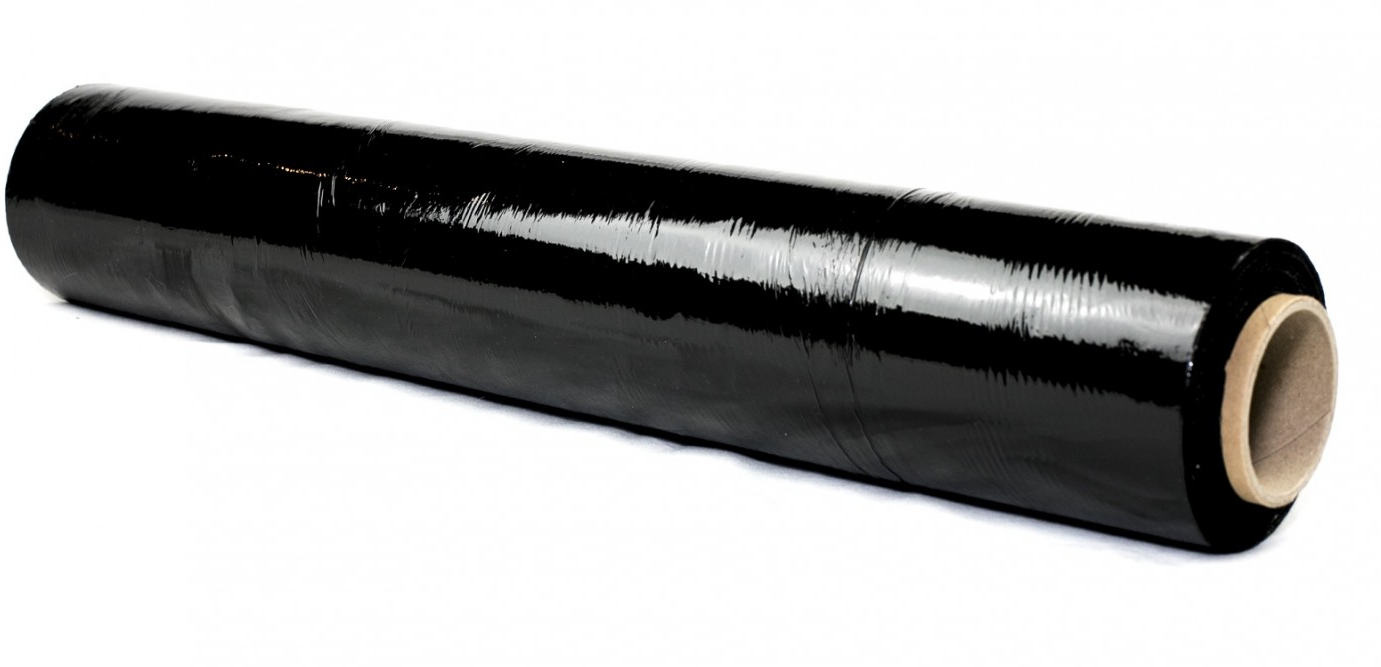 Стрейч-плёнка чёрная, 2кг, ширина - 500 мм, 20 - 23 мкм, 1шт-200м.
