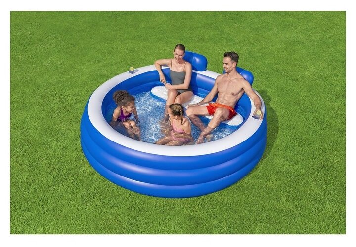 Best WAY Бассейн надувной семейный Splash Paradise 231 x 219 x 79 см Bestway 54422 . - фотография № 3