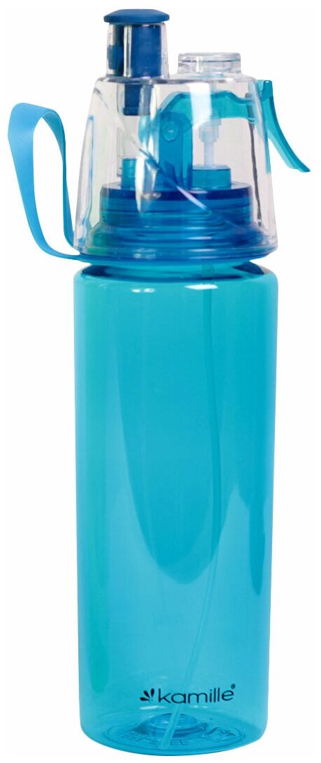 Бутылка для воды спортивная 570 мл. Kamille KM-2301 из пластика тритан (40 / голубой)