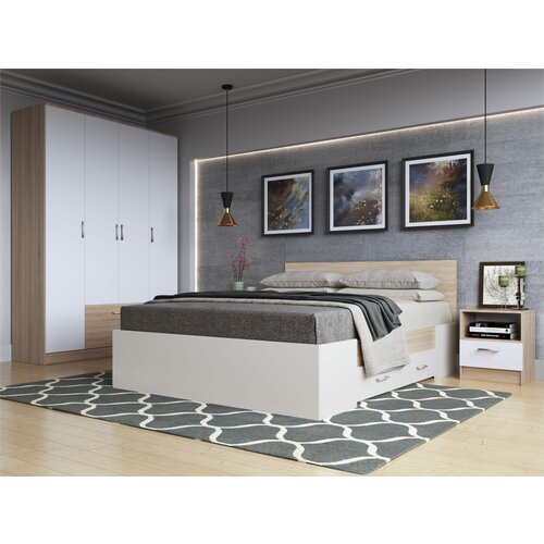 Спальня Беатрис композиция 1 Дуб сонома/Белый