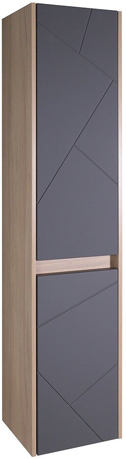 фото Пенал АСБ-Мебель Диана 75 350 мм подвесной серый/дуб янтарный