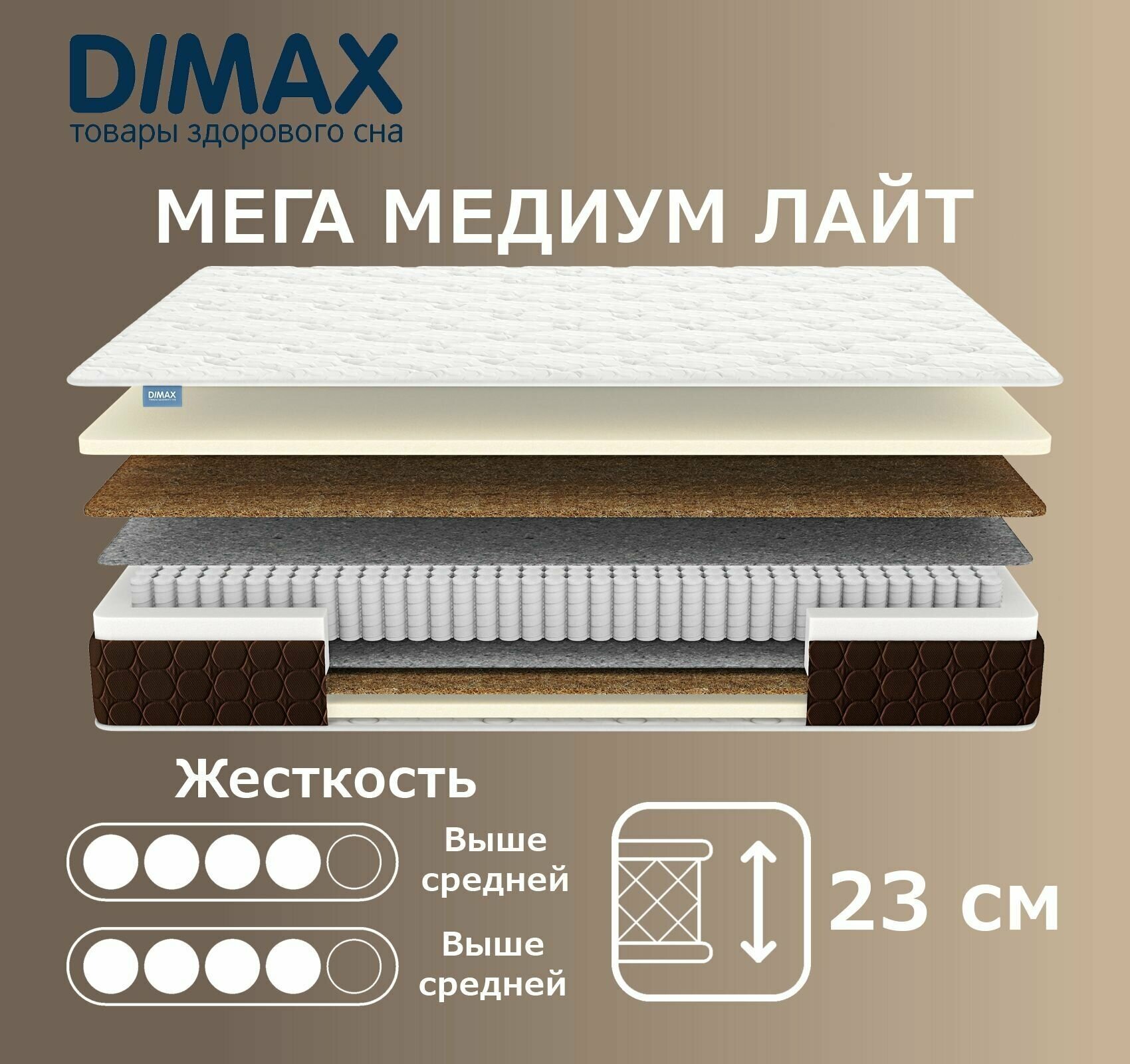 Матрас Dimax Мега Медиум Лайт 90х200 см