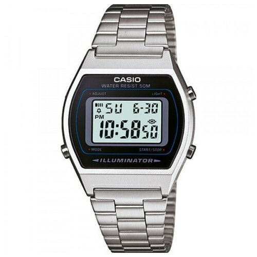 casio unisex led quartz digital watch b640wd 1avdf 35 mm silver Наручные часы CASIO, серебряный