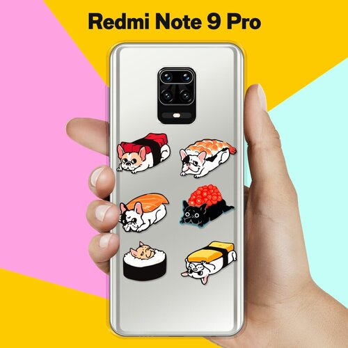 Силиконовый чехол Суши-собачки на Xiaomi Redmi Note 9 Pro силиконовый чехол суши собачки на honor 8a pro