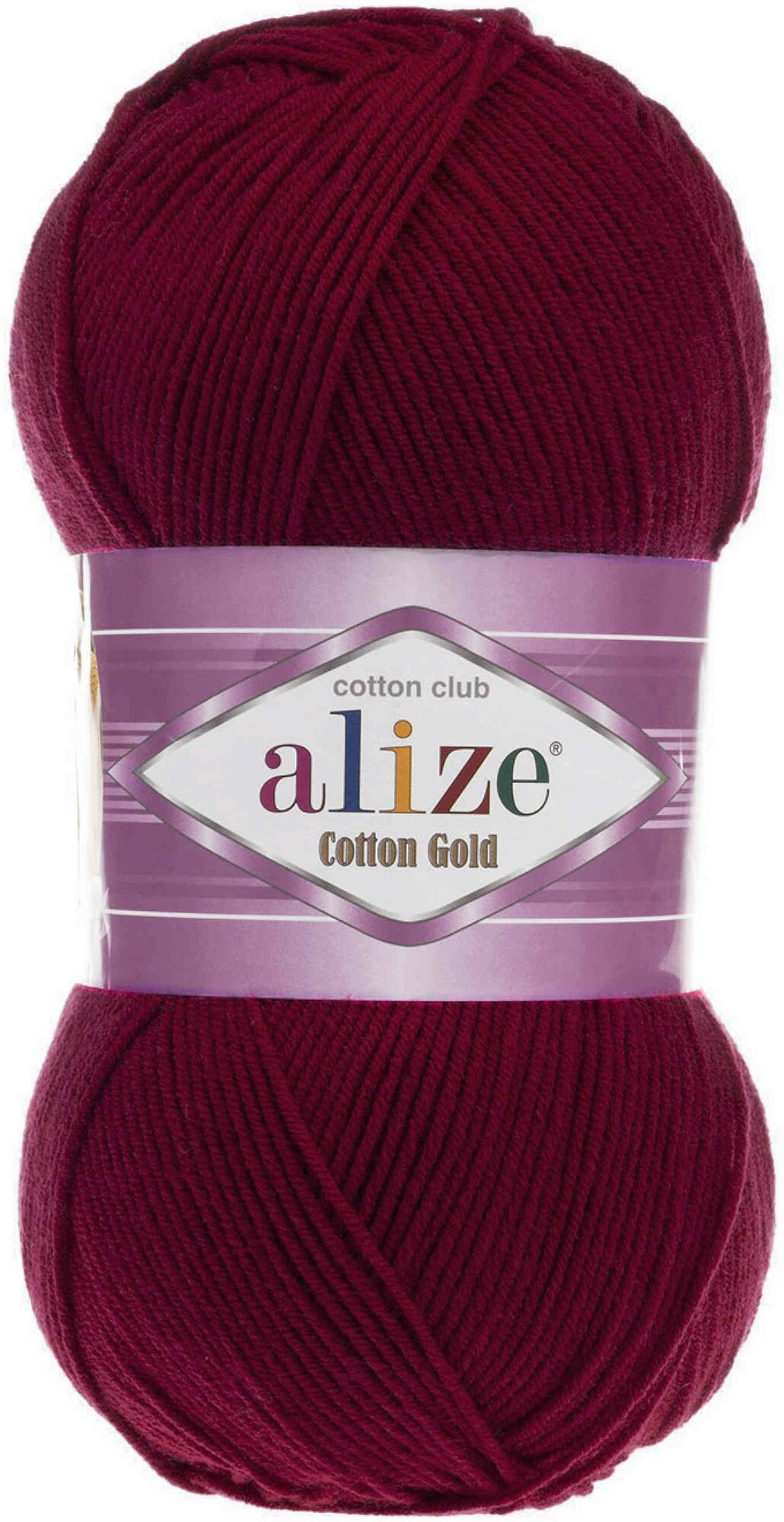 Пряжа Alize Cotton Gold бордовый (57), 55%хлопок/45%акрил, 330м, 100г, 1шт