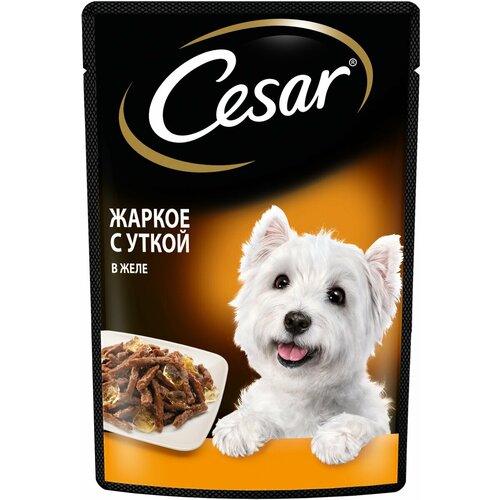 Влажный корм Cesar для взрослых собак, жаркое с уткой в желе, 56 шт х 85г