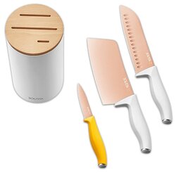 Набор Xiaomi Solista Solo Titanium-Plated Rose Gold Cutter T04-SM, 3 ножа с подставкой
