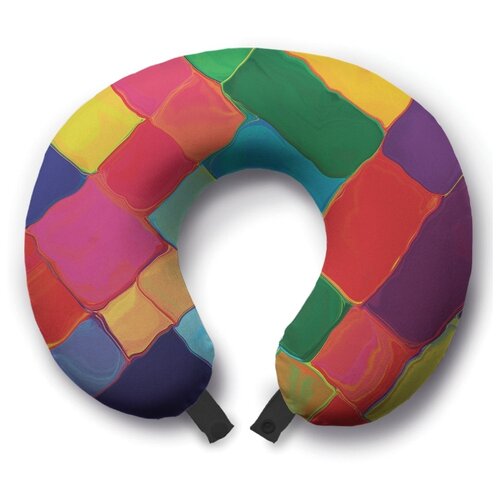 фото Подушка для шеи ambesonne пятнистая геометрия, разноцветный