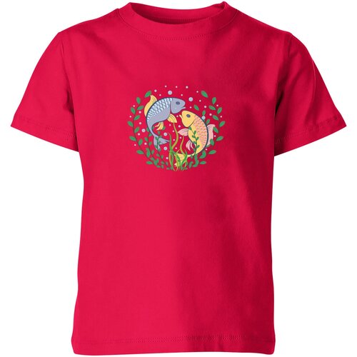 Футболка Us Basic, размер 14, розовый женская футболка рыбки в аквариуме с водорослями m красный