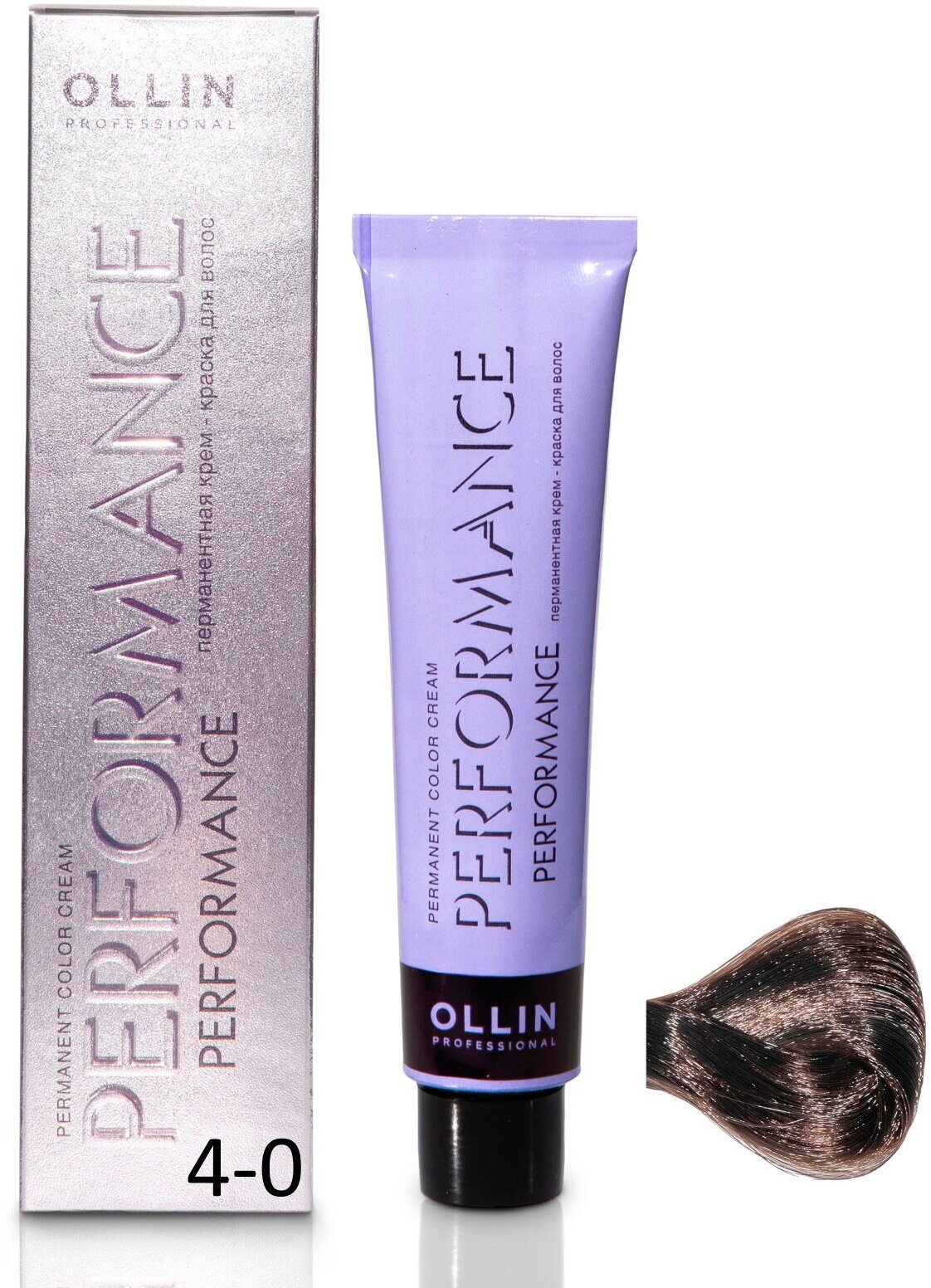Крем-краска PERFORMANCE для окрашивания волос OLLIN PROFESSIONAL 4/0 шатен 60 мл