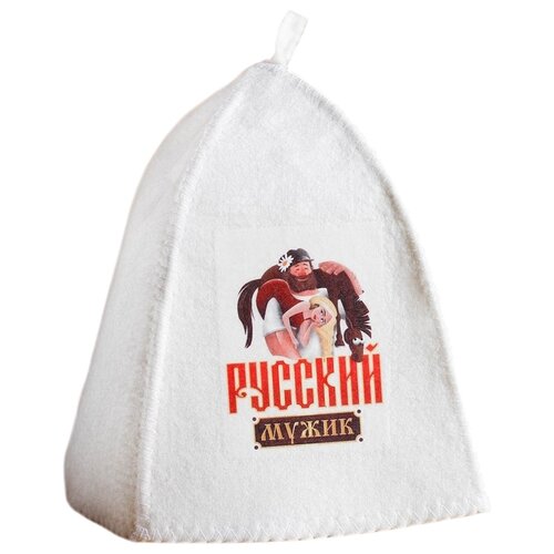 фото Банная забава банная шапка русский мужик белый