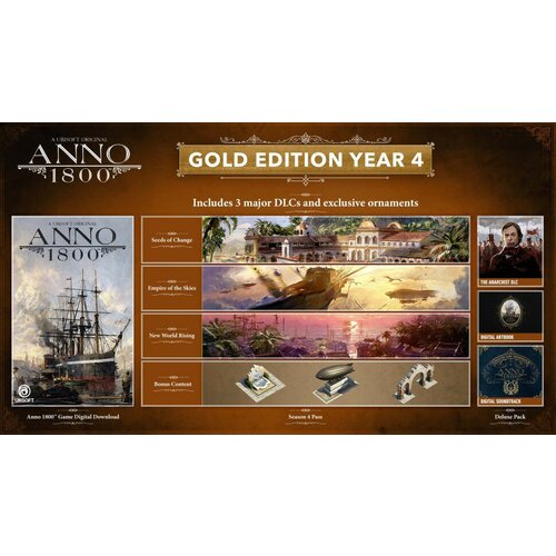 игра для пк anno 2205 season pass [ub 1148] электронный ключ Игра Anno 1800 - Gold Edition Year 4 для PC, (EU) Uplay, электронный ключ