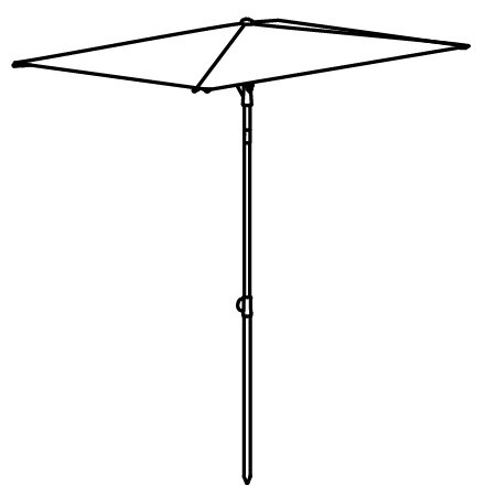TVETÖ тветё зонт от солнца 180x145 см наклонный/серо-бежевый белый - фотография № 4