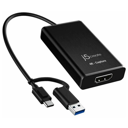 Внешняя карта видеозахвата j5create USB-C/USB-A на 4K HDMI