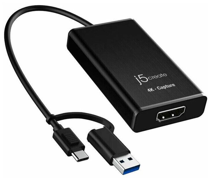 Игровая внешняя карта видеозахвата j5create 4K HDMI на USB-C (JVA14)