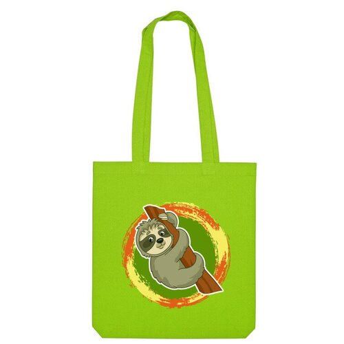 Сумка шоппер Us Basic, зеленый сумка ленивец на дереве мультяшный белый