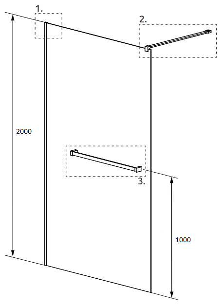 Душевая перегородка Walk-in (свободный вход) Radaway Modo New II 130 x 2000 - фотография № 17