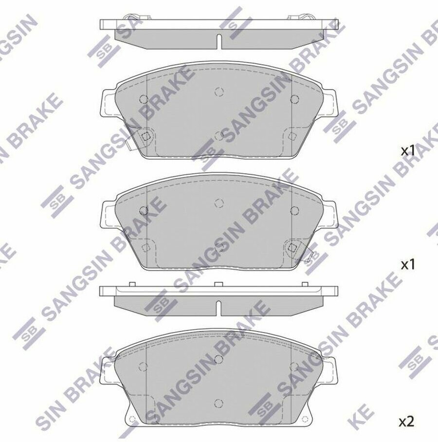 Тормозные колодки передние CHEVROLET Cruze 09- (R16) SP1480 SANGSIN BRAKE