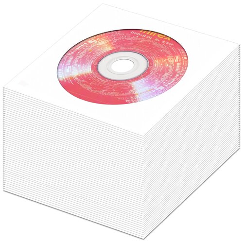Диск DVD+R DL 8.5Gb Mirex 8x (Double Layer) в бумажном конверте с окном, 50 шт.
