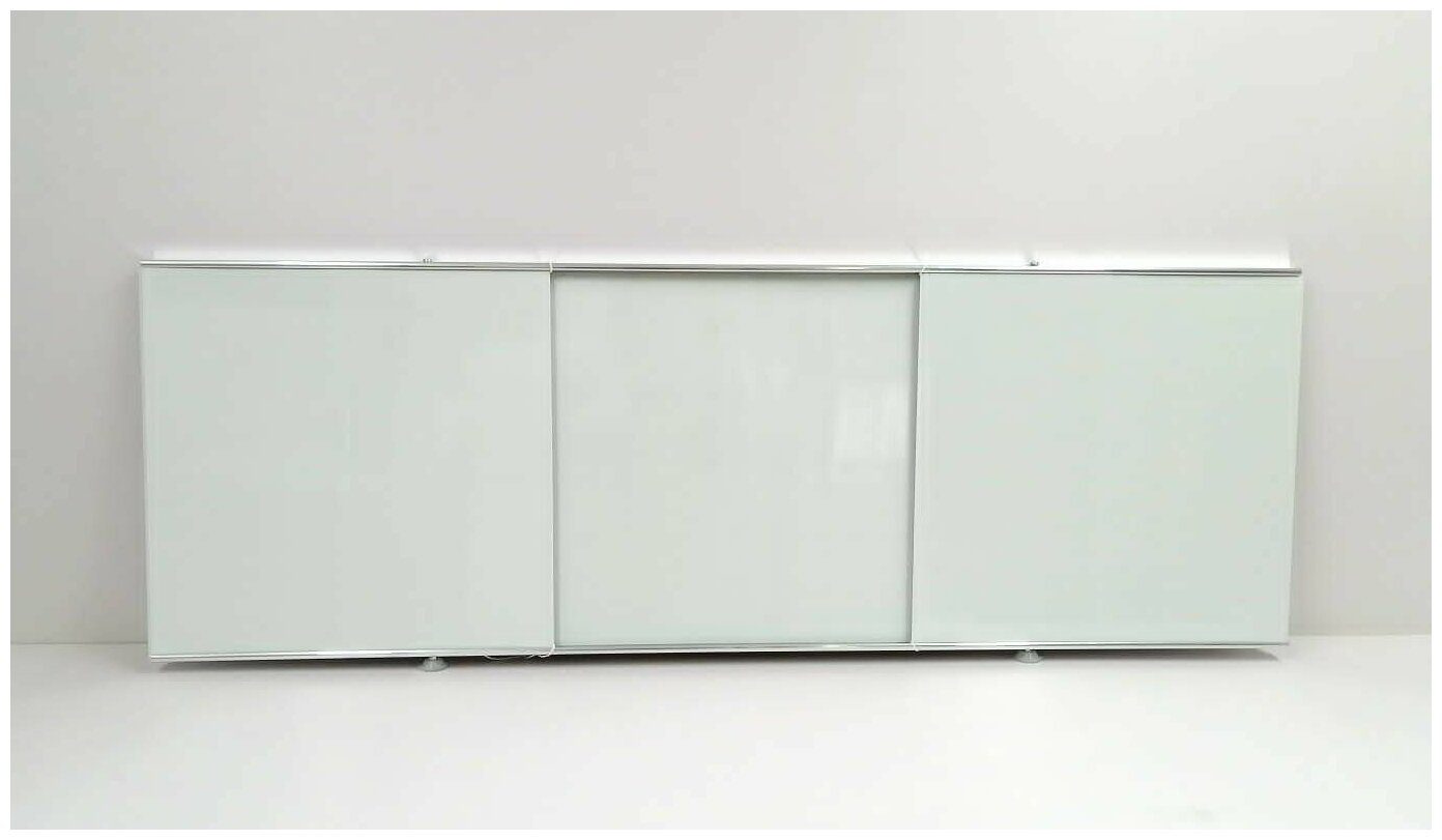 фото Экран для ванны белый глянец. Регулировка высоты 0,52-0,6м. Алюминий+ПВХ. Беларусь