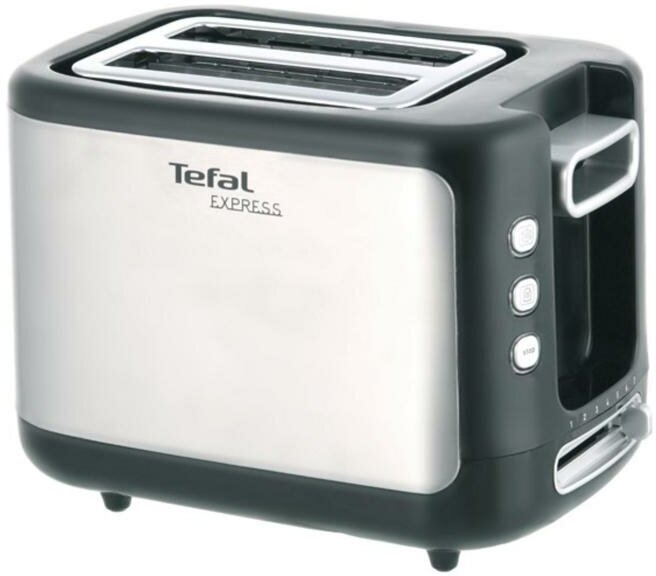 Тостер Tefal TT365031, 850 Вт, 7 режимов прожарки, 2 тоста, серебристо-чёрный