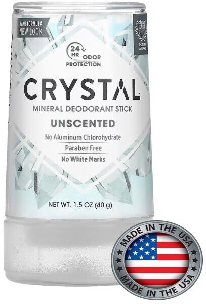 Crystal Body Deodorant, минеральный дезодорант-карандаш, без запаха, 40 г