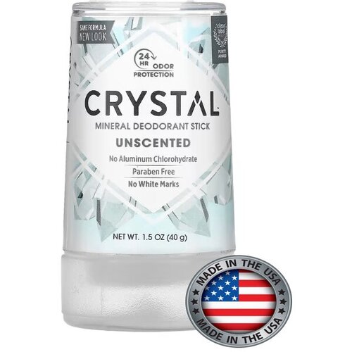 Crystal Body Deodorant, минеральный дезодорант-карандаш, без запаха, 40 г